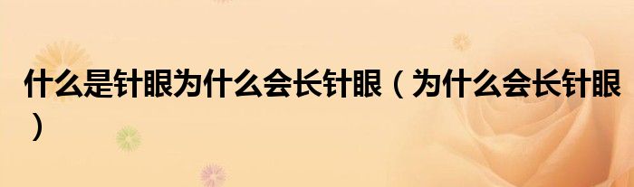 什么是针眼为什么会长针眼（为什么会长针眼）