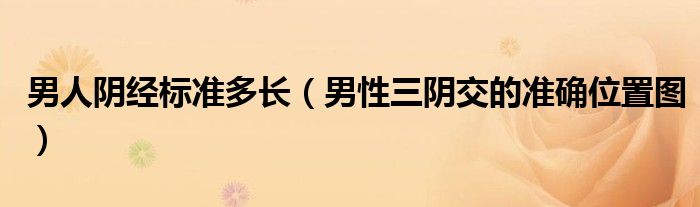 男人阴经标准多长（男性三阴交的准确位置图）