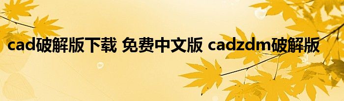 cad破解版下载 免费中文版 cadzdm破解版