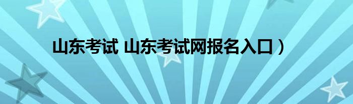 山东考试 山东考试网报名入口）