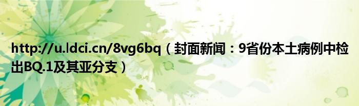 http://u.ldci.cn/8vg6bq（封面新闻：9省份本土病例中检出BQ.1及其亚分支）