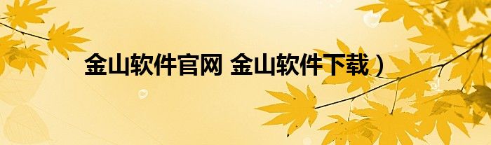 金山软件官网 金山软件下载）