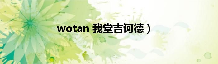 wotan 我堂吉诃德）