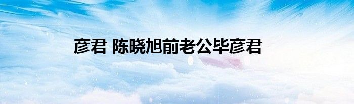 彦君 陈晓旭前老公毕彦君