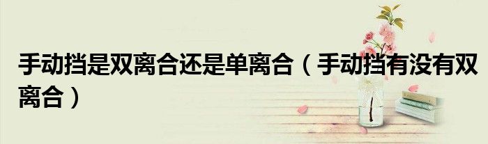 手动挡是双离合还是单离合（手动挡有没有双离合）