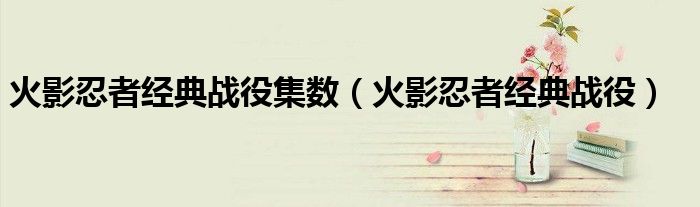 火影忍者经典战役集数（火影忍者经典战役）