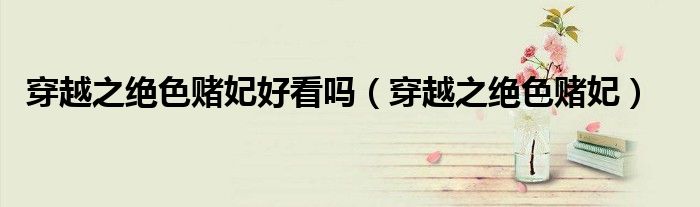 穿越之绝色赌妃好看吗（穿越之绝色赌妃）