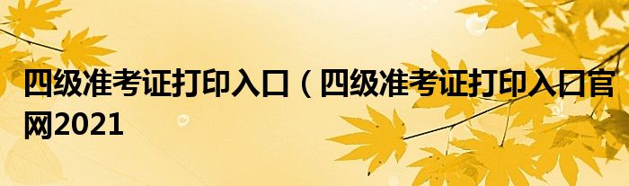 四级准考证打印入口（四级准考证打印入口官网2021
