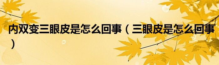 内双变三眼皮是怎么回事（三眼皮是怎么回事）