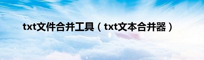 txt文件合并工具（txt文本合并器）