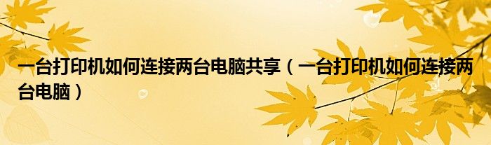 一台打印机如何连接两台电脑共享（一台打印机如何连接两台电脑）