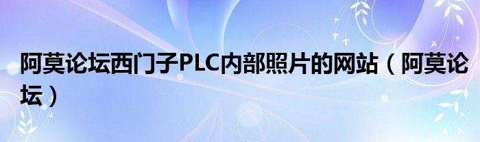 阿莫论坛西门子PLC内部照片的网站（阿莫论坛）