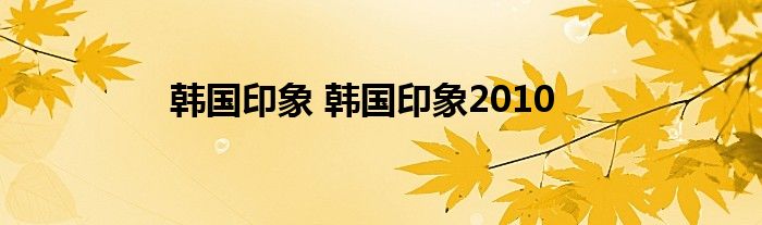 韩国印象 韩国印象2010