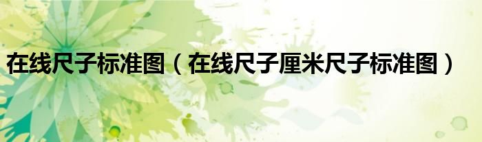 在线尺子标准图（在线尺子厘米尺子标准图）