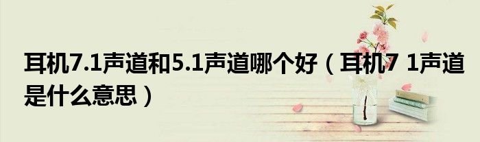 耳机7.1声道和5.1声道哪个好（耳机7 1声道是什么意思）