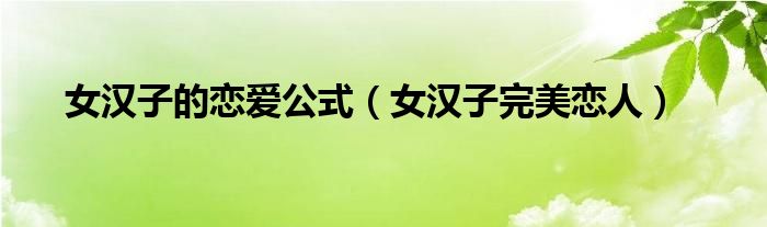 女汉子的恋爱公式（女汉子完美恋人）