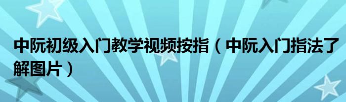 中阮初级入门教学视频按指（中阮入门指法了解图片）