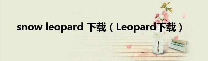 snow leopard 下载（Leopard下载）