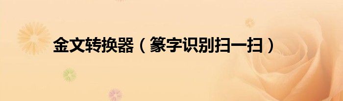 金文转换器（篆字识别扫一扫）