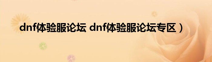 dnf体验服论坛 dnf体验服论坛专区）