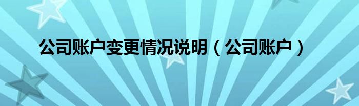 公司账户变更情况说明（公司账户）