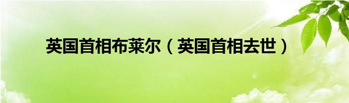 英国首相布莱尔（英国首相去世）