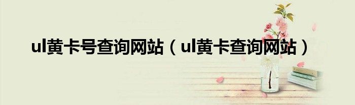 ul黄卡号查询网站（ul黄卡查询网站）