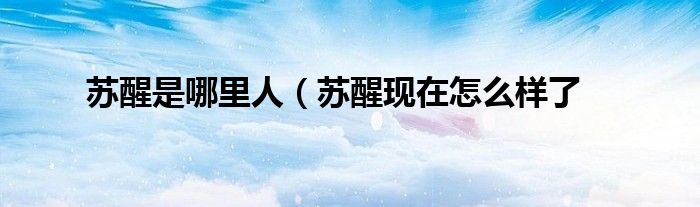 苏醒是哪里人（苏醒现在怎么样了