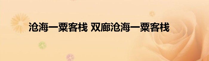 沧海一粟客栈 双廊沧海一粟客栈
