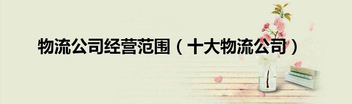 物流公司经营范围（十大物流公司）