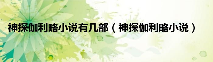 神探伽利略小说有几部（神探伽利略小说）