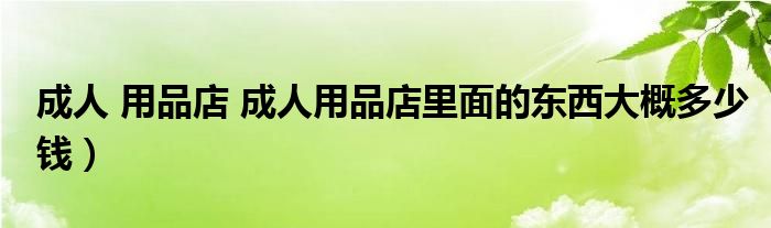 成人 用品店 成人用品店里面的东西大概多少钱）
