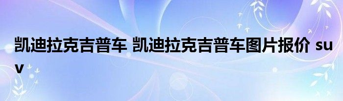 凯迪拉克吉普车 凯迪拉克吉普车图片报价 suv