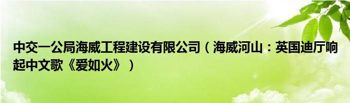 中交一公局海威工程建设有限公司（海威河山：英国迪厅响起中文歌《爱如火》）