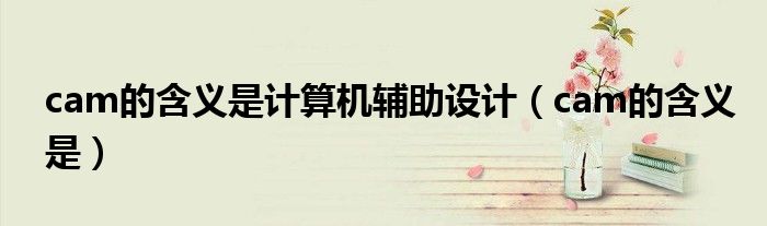 cam的含义是计算机辅助设计（cam的含义是）