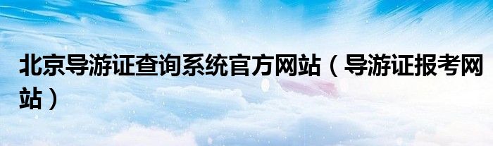 北京导游证查询系统官方网站（导游证报考网站）