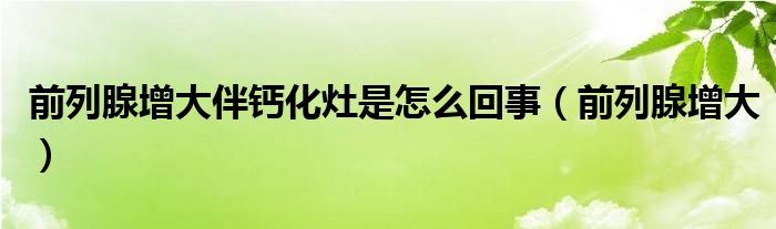 前列腺增大伴钙化灶是怎么回事（前列腺增大）
