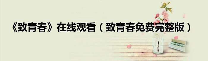 《致青春》在线观看（致青春免费完整版）