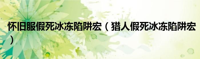 怀旧服假死冰冻陷阱宏（猎人假死冰冻陷阱宏）