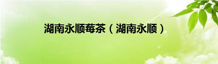 湖南永顺莓茶（湖南永顺）