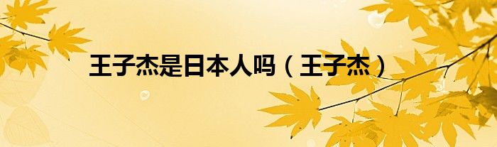 王子杰是日本人吗（王子杰）