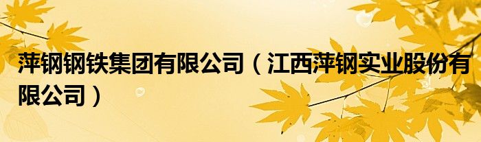 萍钢钢铁集团有限公司（江西萍钢实业股份有限公司）