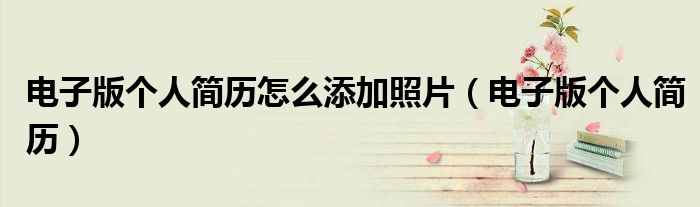 电子版个人简历怎么添加照片（电子版个人简历）