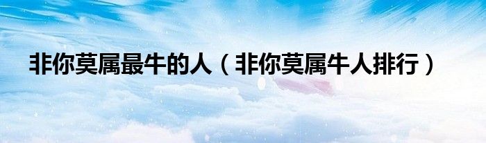 非你莫属最牛的人（非你莫属牛人排行）