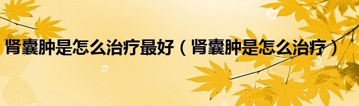 肾囊肿是怎么治疗最好（肾囊肿是怎么治疗）