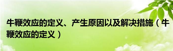 牛鞭效应的定义、产生原因以及解决措施（牛鞭效应的定义）