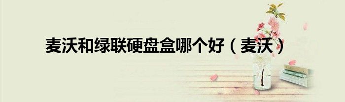 麦沃和绿联硬盘盒哪个好（麦沃）