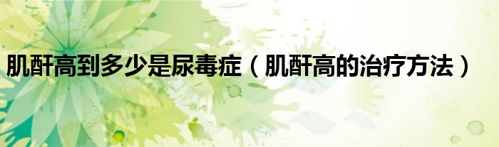 肌酐高到多少是尿毒症（肌酐高的治疗方法）
