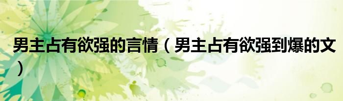 男主占有欲强的言情（男主占有欲强到爆的文）