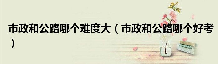 市政和公路哪个难度大（市政和公路哪个好考）